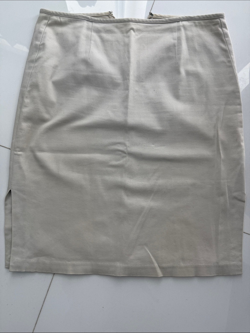 Ann Taylor Light Cream Pencil Skirt